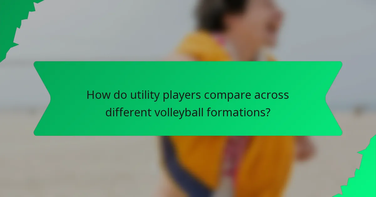 How do utility players compare across different volleyball formations?