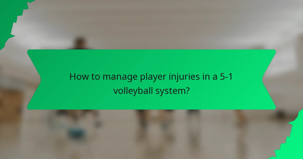 How to manage player injuries in a 5-1 volleyball system?